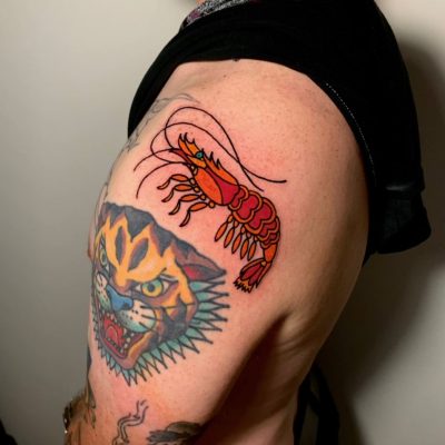 Traditional Shrimp Lag Tattoos