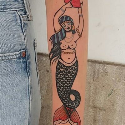 Traditional Mermaid Lag Tattoos